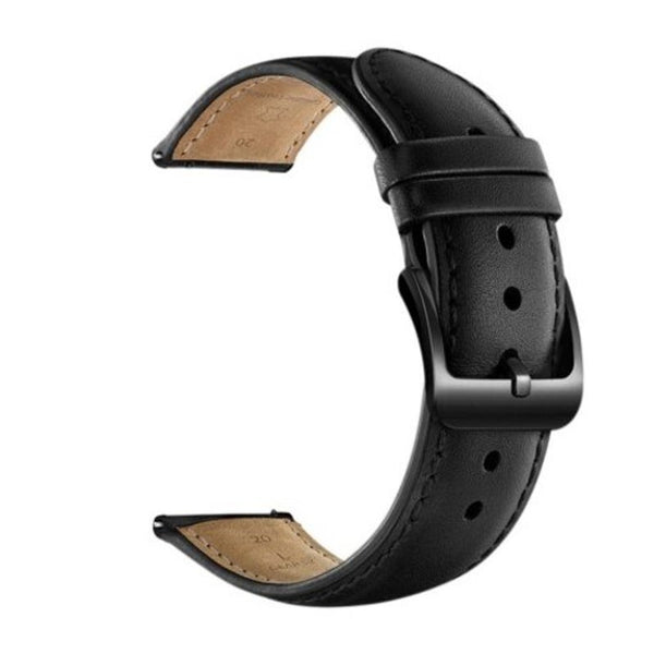 Genuine Leather Watch Wristband Strap For Amazfit Stratos 2 / 2S Bracelet Black