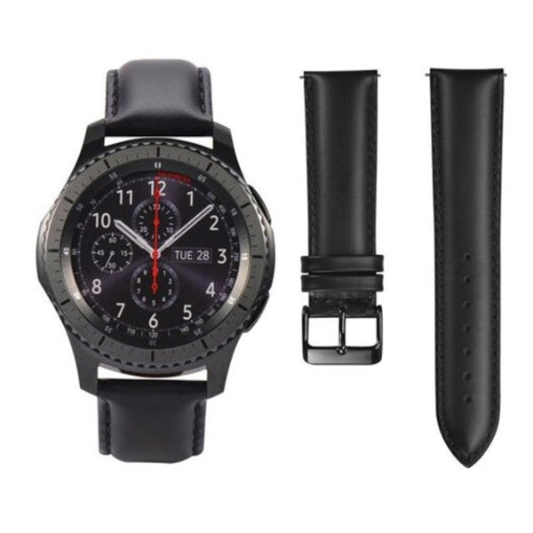 Genuine Leather Watch Wristband Strap For Samsung Galaxy 46Mm Sm R800 Black Watch Bands