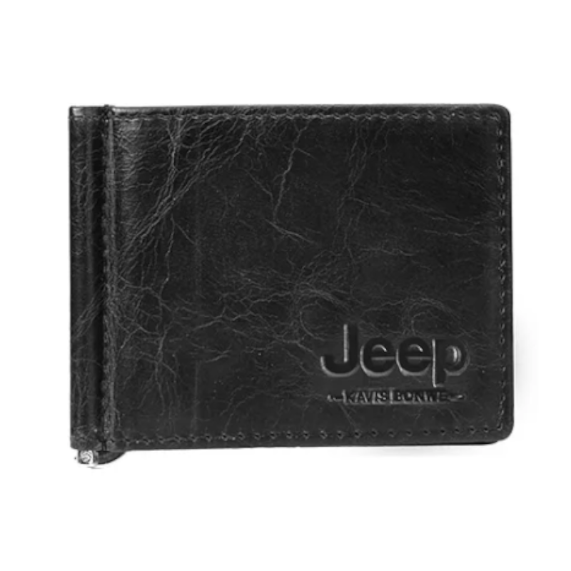 Genuine Leather Men Money Clip Card Wallet Slim Bifold Cash Clamp Thin Purse