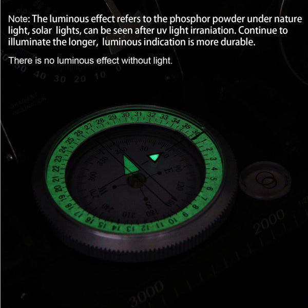 Geology Compass For Professional Military Army Sighting Luminous Outdoor Hiking Camping Compasses