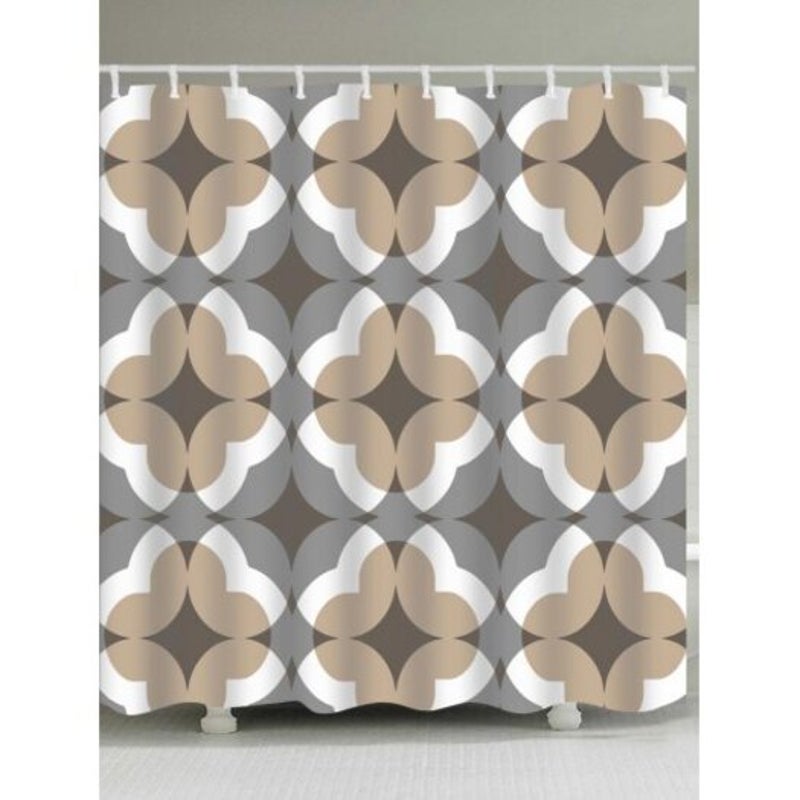 Geometric Print Shower Curtain W59 Inch L71 Shower Curtains