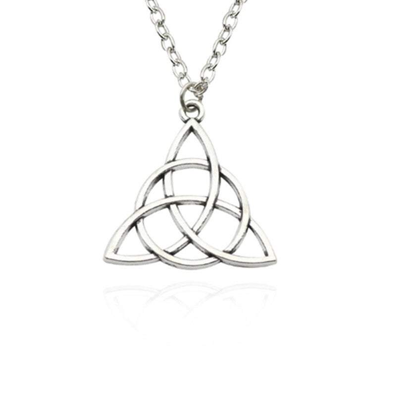 Veile Studios Necklaces Geometric Triangle Irish Celtic Triquetra Trinity Knot Pendant Necklaces & Pendants