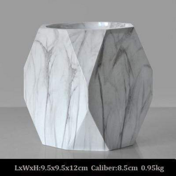 Marble Design Geometric Pot Pen Holder Desk Organiser Storage Boxes