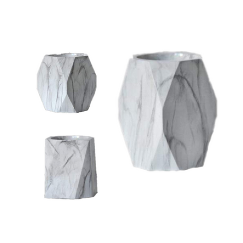 Marble Design Geometric Pot Pen Holder Desk Organiser Storage Boxes
