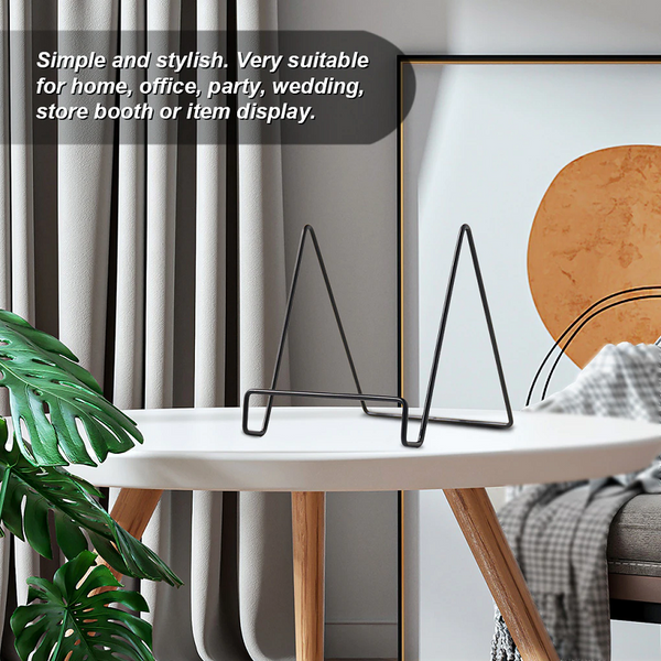 Mounts & Holders Creative Geometric Storage Rack Wrought Iron Book Stand Holder Black