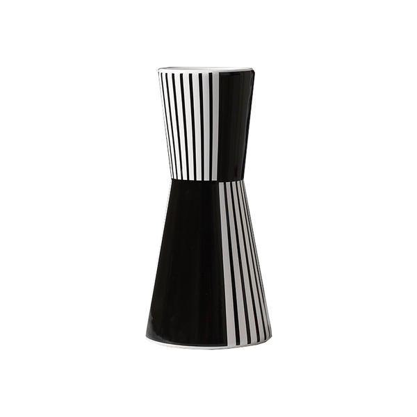 Geometric Black White Striped Ceramic Vase Decor Vases