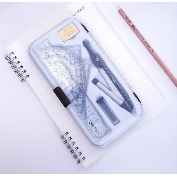 Geometry Math Set Protractor Drawing School Eraser Compasses Ruler School Supplies