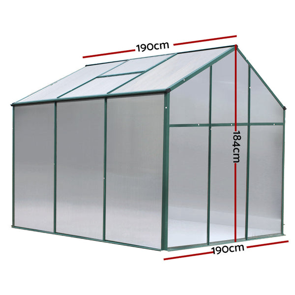 Greenfingers Greenhouse Aluminum House Garden Shed Polycarbonate 1.9X1.9M