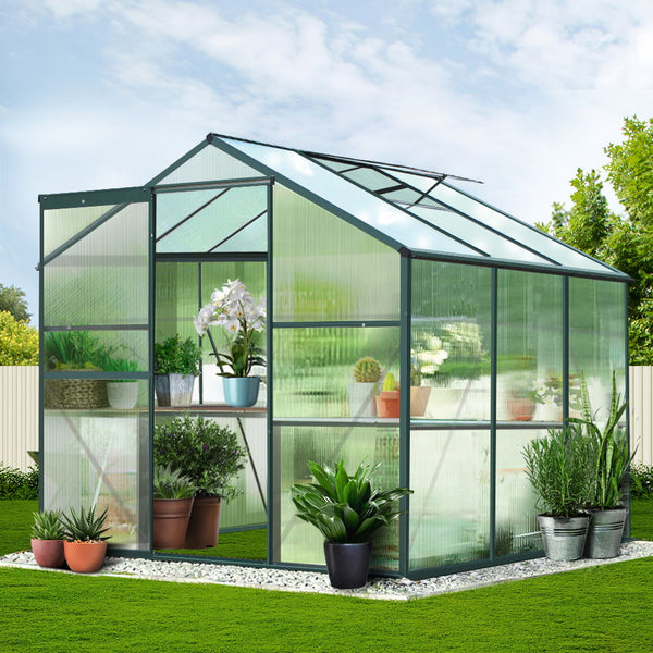 Greenfingers Greenhouse Aluminum House Garden Shed Polycarbonate 1.9X1.9M Greenhouses