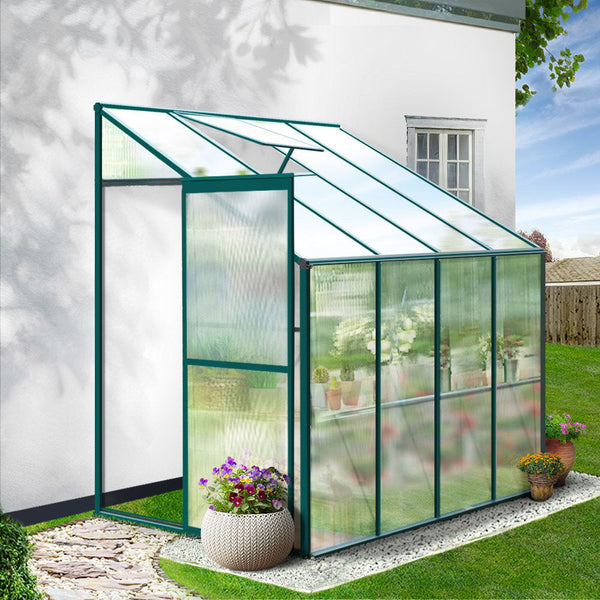 Greenfingers Greenhouse Aluminium House Garden Polycarbonate 2.52X1.27M Greenhouses