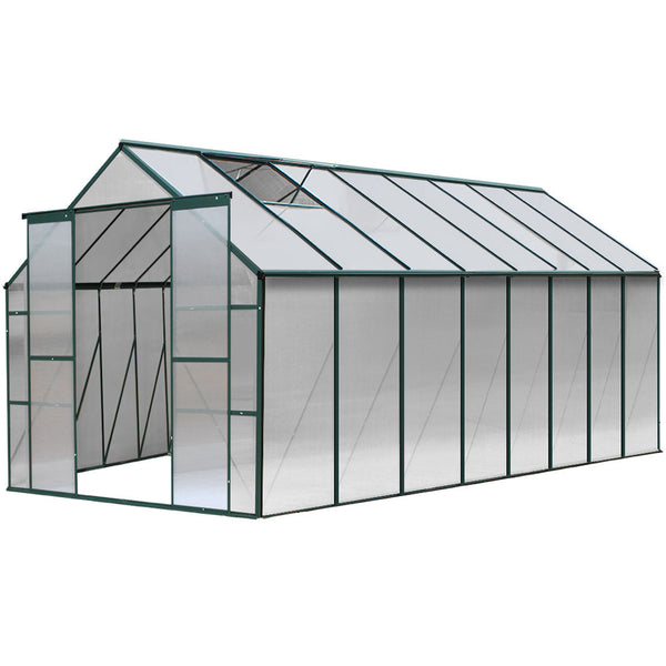 Greenfingers Aluminium Greenhouse Polycarbonate House Garden Shed 5.1X2.44M Greenhouses