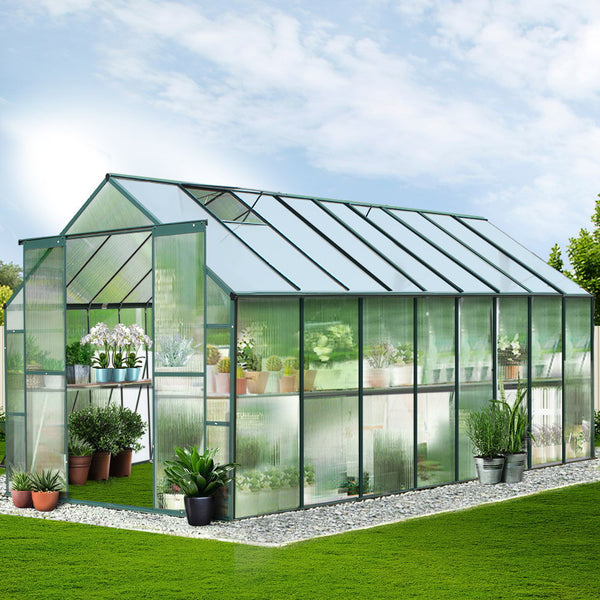 Greenfingers Aluminium Greenhouse Polycarbonate House Garden Shed 5.1X2.44M Greenhouses
