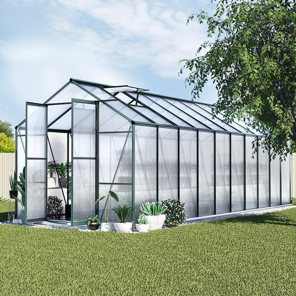 Greenfingers Greenhouse 6.3X2.44X2.1M Aluminium Polycarbonate House Garden Shed Greenhouses