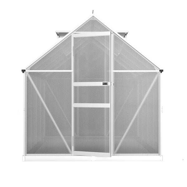 Greenfingers Greenhouse Aluminium House Polycarbonate Garden Shed 2.4X1.9M Greenhouses