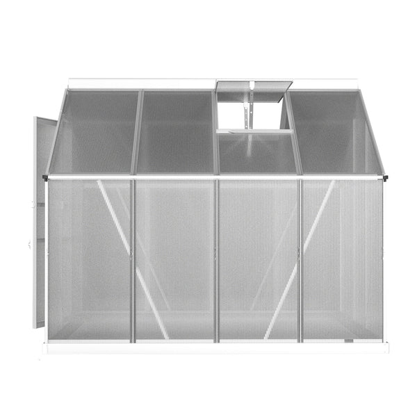 Greenfingers Greenhouse Aluminium House Polycarbonate Garden Shed 2.4X1.9M Greenhouses