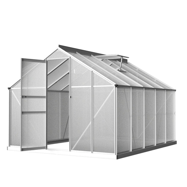 Greenfingers Greenhouse Aluminium Polycarbonate House Garden Shed 3X2.5M Greenhouses