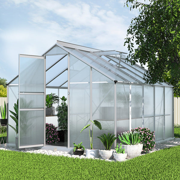 Greenfingers Greenhouse Aluminium Polycarbonate House Garden Shed 3X2.5M Greenhouses