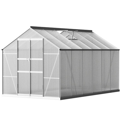 Greenfingers Aluminium Greenhouse House Garden Shed Polycarbonate 3.7X2.5M