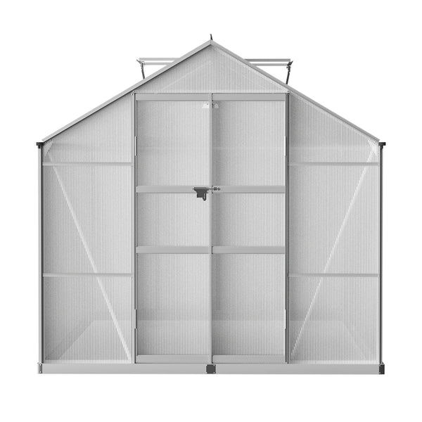 Greenfingers Aluminium Greenhouse House Garden Shed Polycarbonate 3.7X2.5M