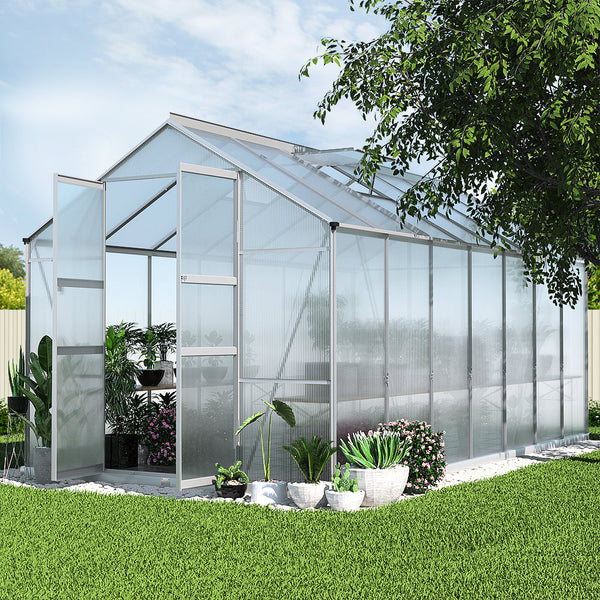 Greenfingers Greenhouse Aluminium House Garden Shed Polycarbonate 4.1X2.5M