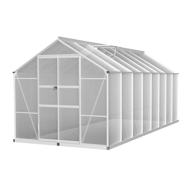 Greenfingers Aluminium Greenhouse Polycarbonate House Garden Shed 4.7X2.5M Greenhouses
