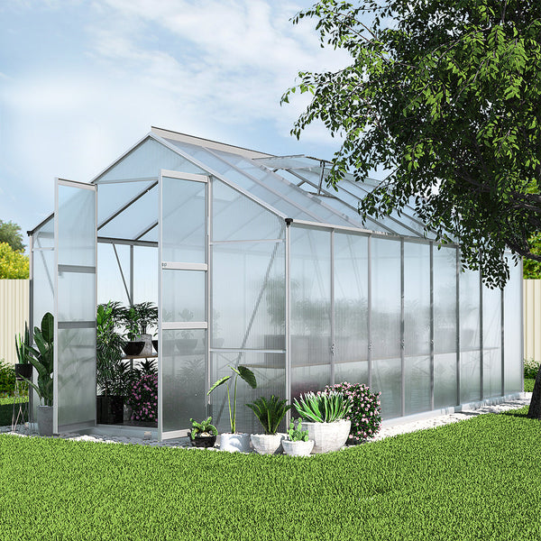 Greenfingers Aluminium Greenhouse Polycarbonate House Garden Shed 4.7X2.5M Greenhouses