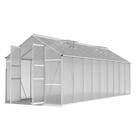 Greenfingers Greenhouse 5.1X2.5X2.26M Double Doors Aluminium House Garden Shed
