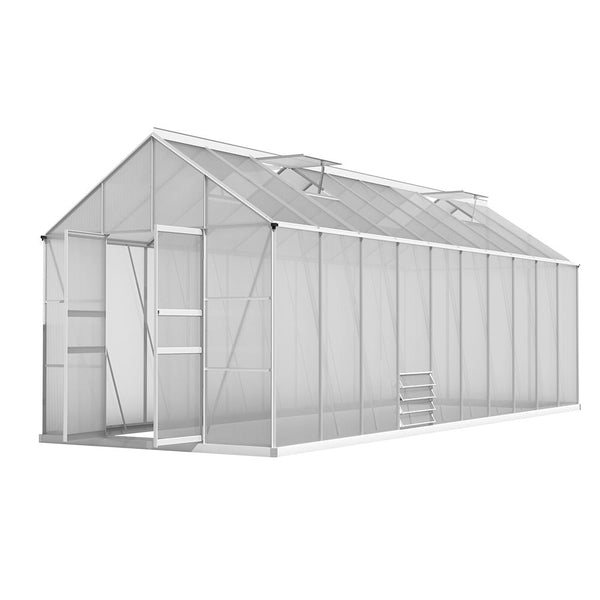 Greenfingers Greenhouse Aluminium Large House Garden Shed 6X2.4M Greenhouses