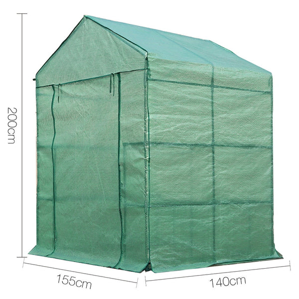 Greenfingers Greenhouse House Tunnel 2Mx1.55M Garden Shed Storage Plant Greenhouses
