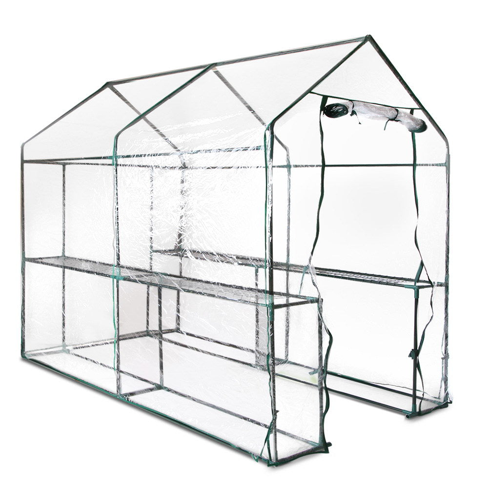 Greenfingers Greenhouse Garden Shed House 1.9X1.2M Storage Clear Greenhouses