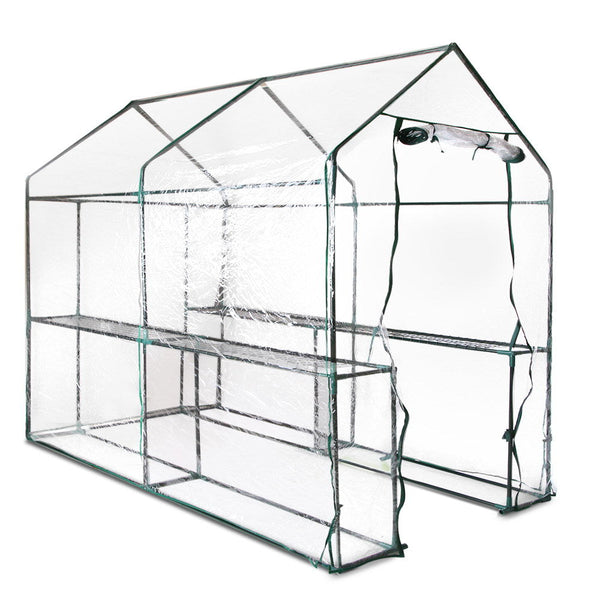 Greenfingers Greenhouse Garden Shed House 1.9X1.2M Storage Clear Greenhouses