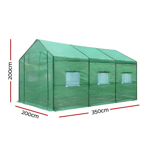Greenfingers Greenhouse Garden Shed House 3.5X2x2m Storage Lawn Greenhouses