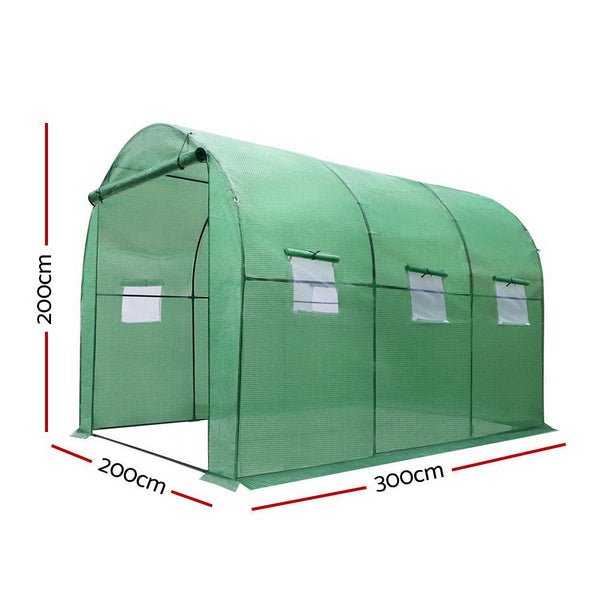 Greenfingers Greenhouse Garden Shed House 3X2x2m Storage Lawn Greenhouses