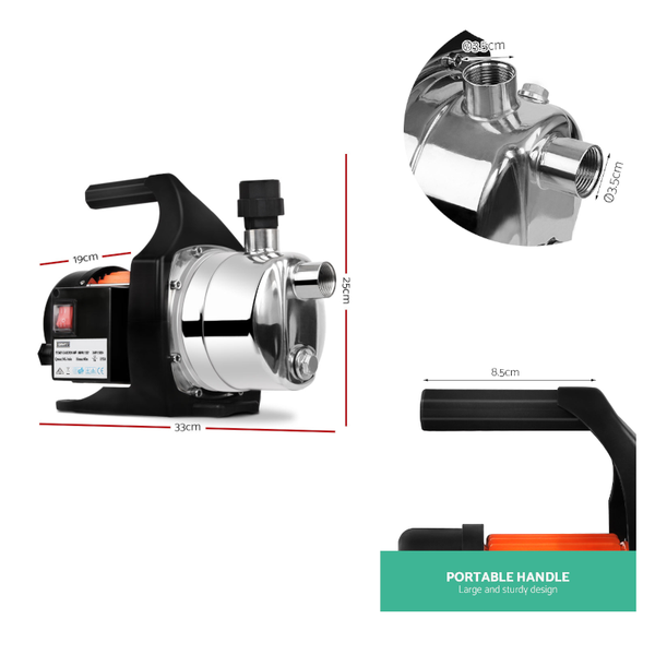 Giantz 800W Stainless Steel Garden Water Pump Water Pumps & Pressure Tanks