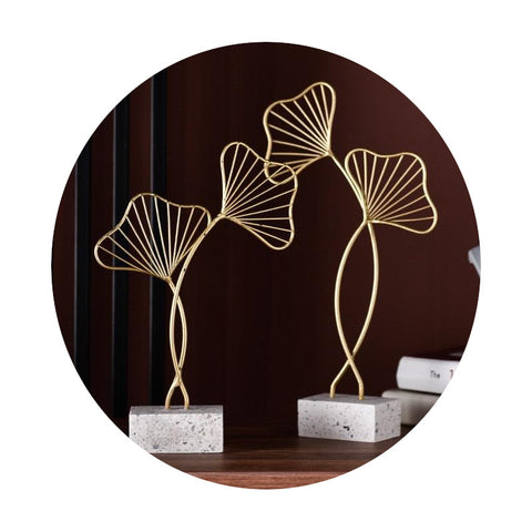 Gingko Leaves Sculpture Decor Sculptures & Figurines