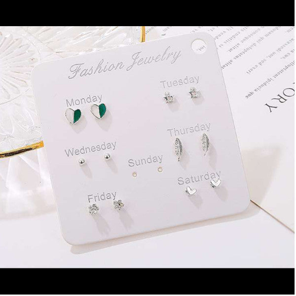 Veile Studios Girls' Simple And Lovely Suit Personality Student 5 Earrings