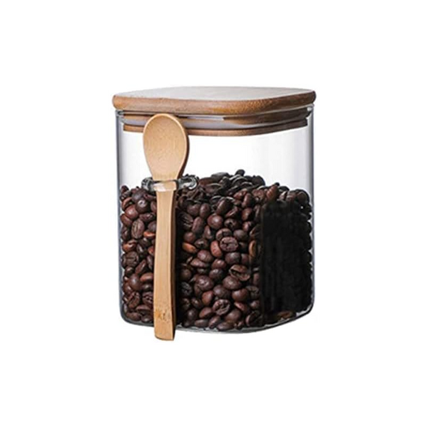 Glass Canisters With Bamboo Lid Spoon Canisters & Jars