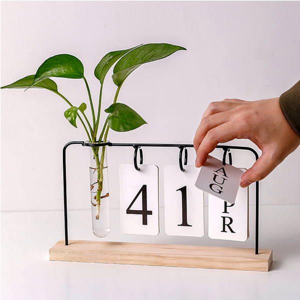 Glass Vase Flipping Calendar Home Office Desktop Organizer Calendars (Current)