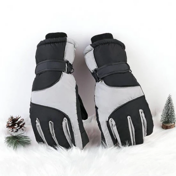 Winter Ski Warm Non Slip Thickened Waterproof Suitable For Cold Weather Cycling Sizes S/M Black/Gray Gloves