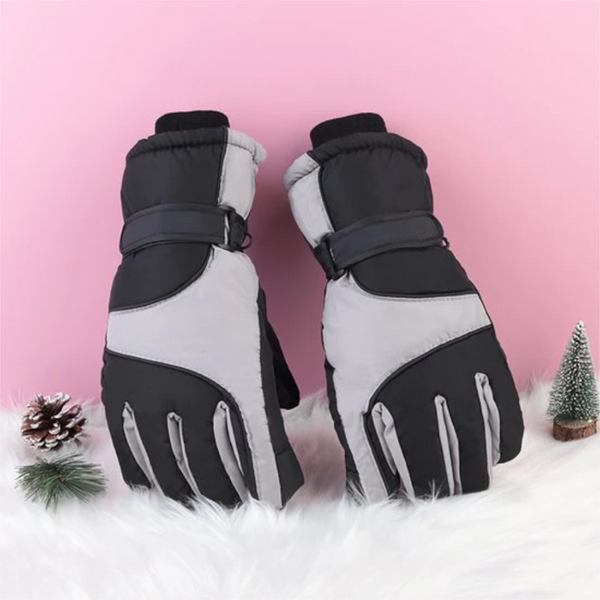 Winter Ski Warm Non Slip Thickened Waterproof Suitable For Cold Weather Cycling Sizes S/M Black/Gray Gloves