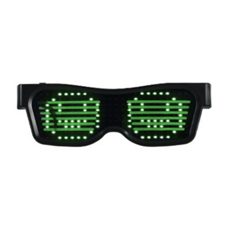 Rechargeable Bluetooth Dynamic App Glowing Glasses Usb Suitable For Christmas Bar Party Green