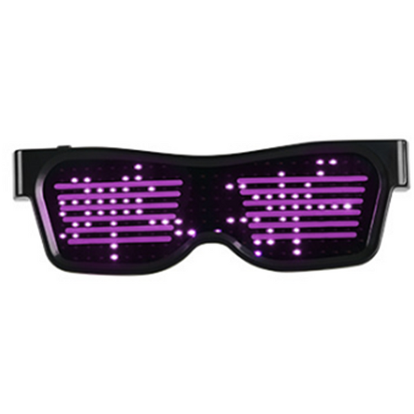 Rechargeable Bluetooth Dynamic App Glowing Glasses Usb Suitable For Christmas Bar Party Purple Glow Sticks & Glow Jewellery