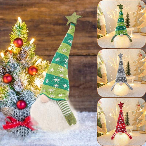 Dolls Glowing Plush Dwarf Cute Funny Faceless Christmas Ornaments With Light Seasonal Decorations