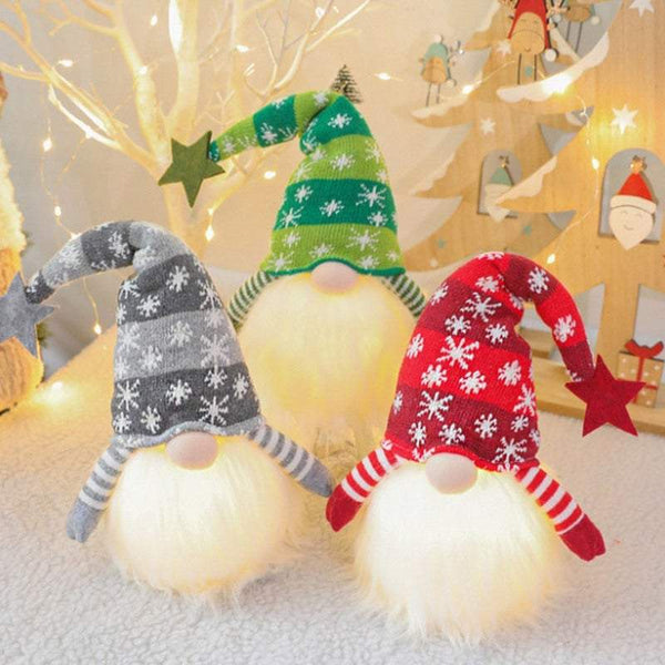 Dolls Glowing Plush Dwarf Cute Funny Faceless Christmas Ornaments With Light Seasonal Decorations