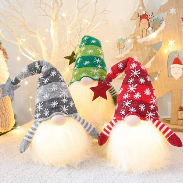 Dolls Glowing Plush Dwarf Cute Funny Faceless Christmas Ornaments With Light Seasonal Decorations