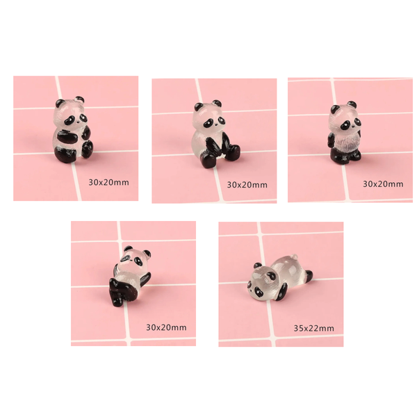 Sculptures & Figurines Glowing Panda Mini Figurines Micro Landscape Ornament For Home Dcor