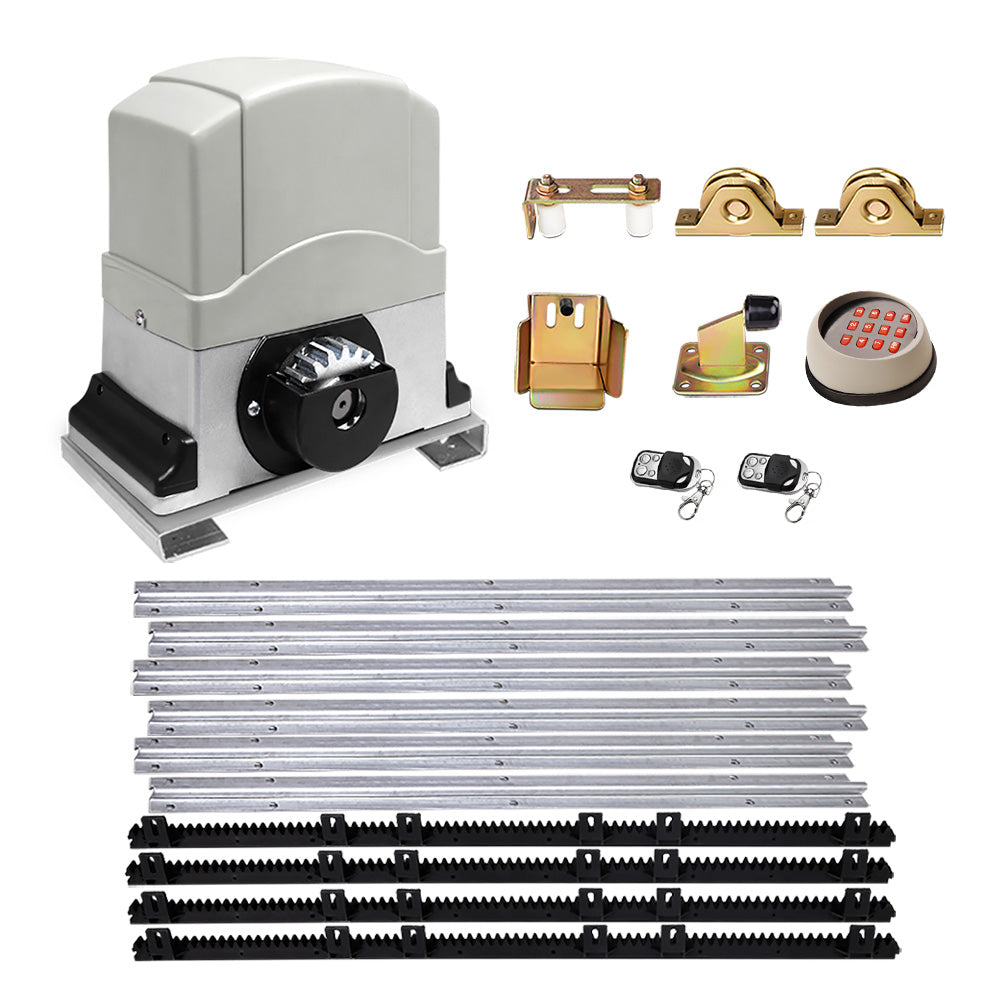 Lockmaster Electric Sliding Gate Opener 1200Kg With Remote Hardware Kit 4M Rail Gate Openers