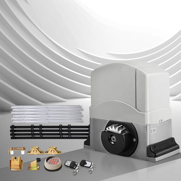 Lockmaster Electric Sliding Gate Opener 1200Kg With Remote Hardware Kit 4M Rail Gate Openers