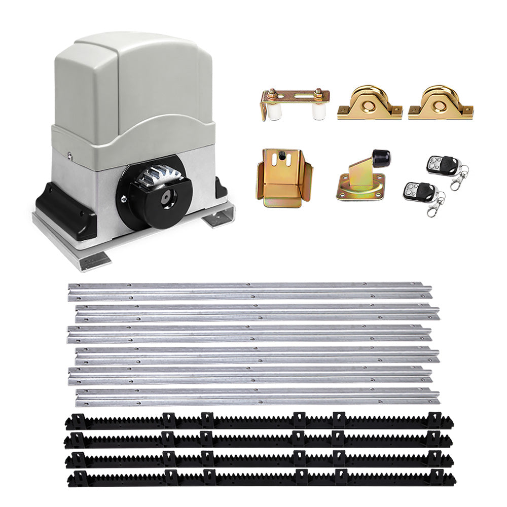 Lockmaster Electric Sliding Gate Opener 1200Kg With Hardware Kit 4M Rail Gate Openers