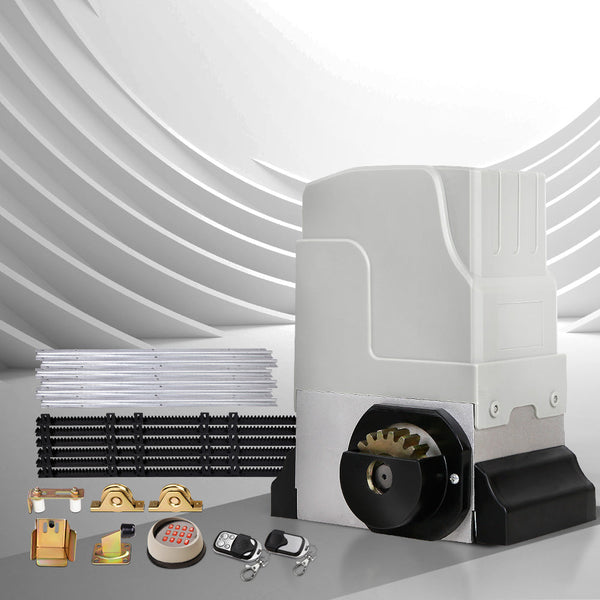 Lockmaster Electric Sliding Gate Opener 1800Kg Motor Kit Auto Keypad Remote 6M Rail Gate Openers